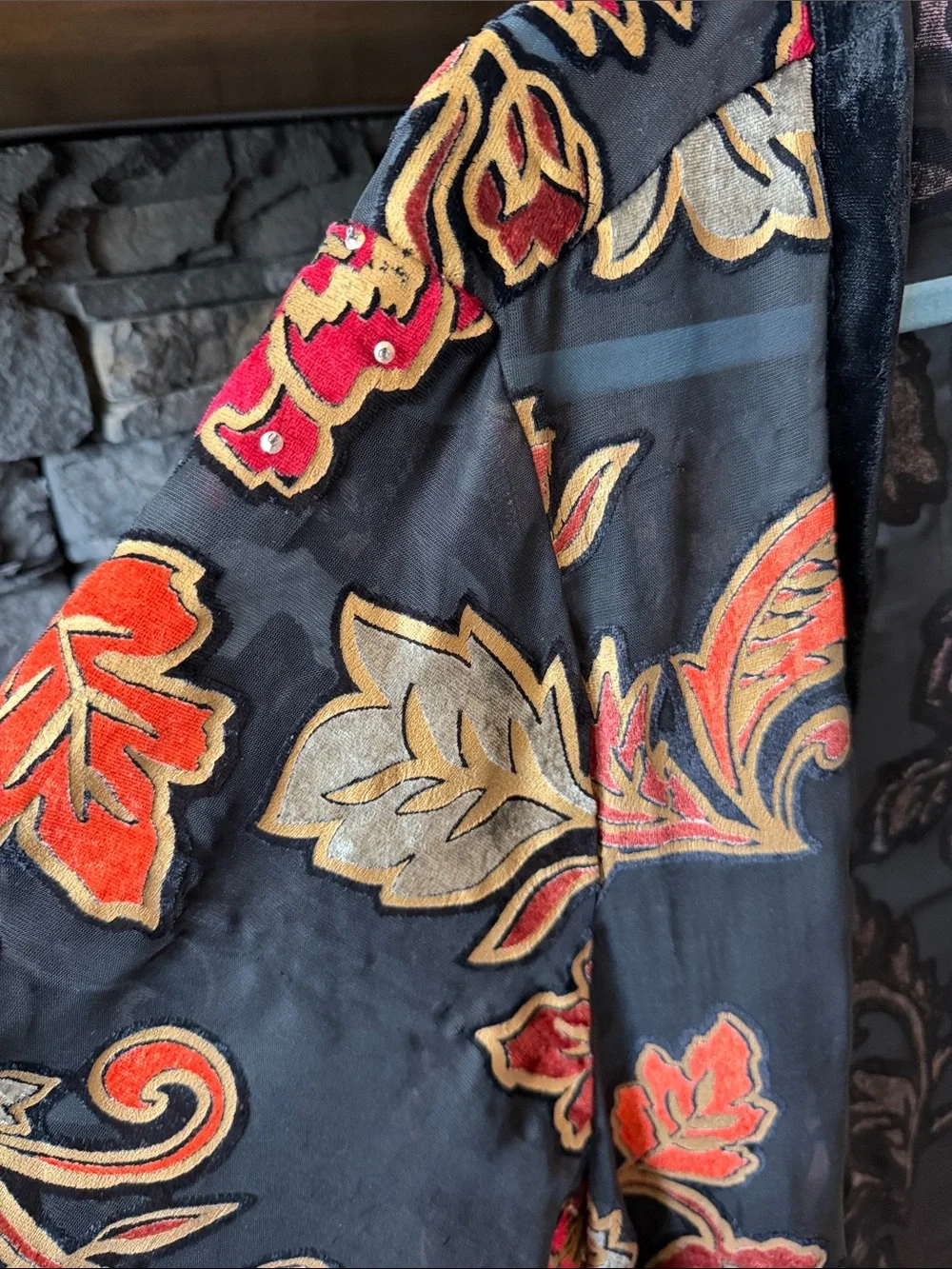 torrid Black Floral Duster with Orange & Pink Accents - Picture 4 of 6